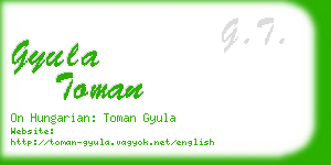 gyula toman business card